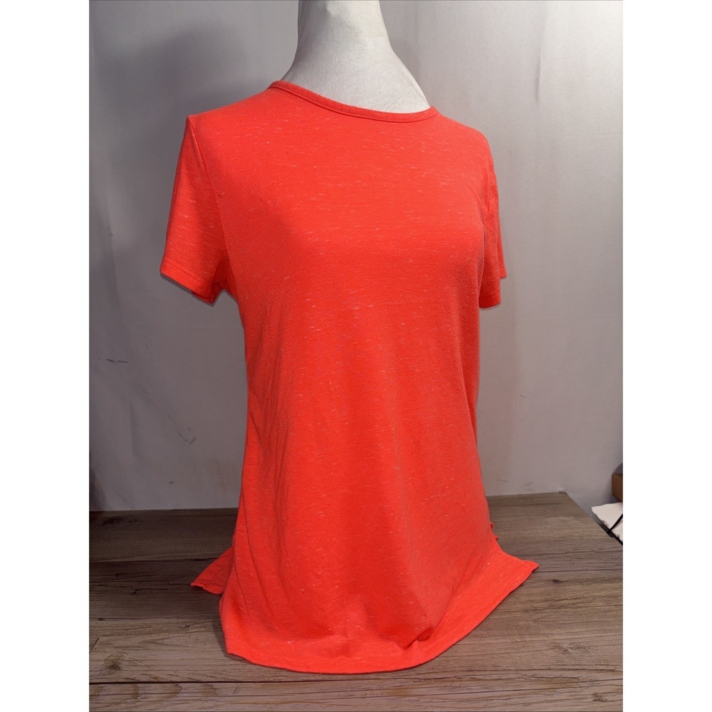 Womens M VSX Victorias Secret Sport Cutout Back Workout Tee Bright Orange Hi Vis - Picture 3 of 8